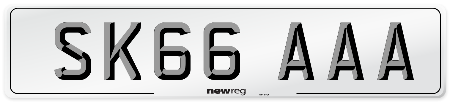 SK66 AAA Number Plate from New Reg